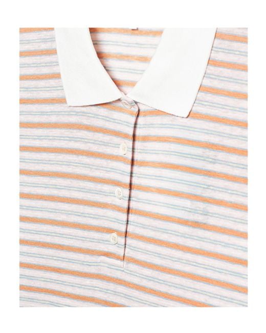 FRAME White Striped Polo Top
