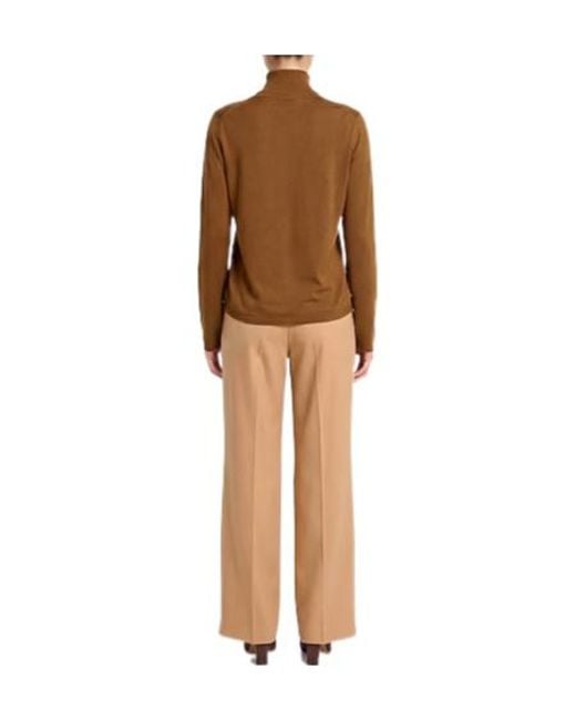 Max Mara Brown Long-Sleeve Turtleneck Sweater