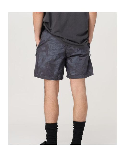 Stone Island Blue Compass Patch Swim Shorts for men