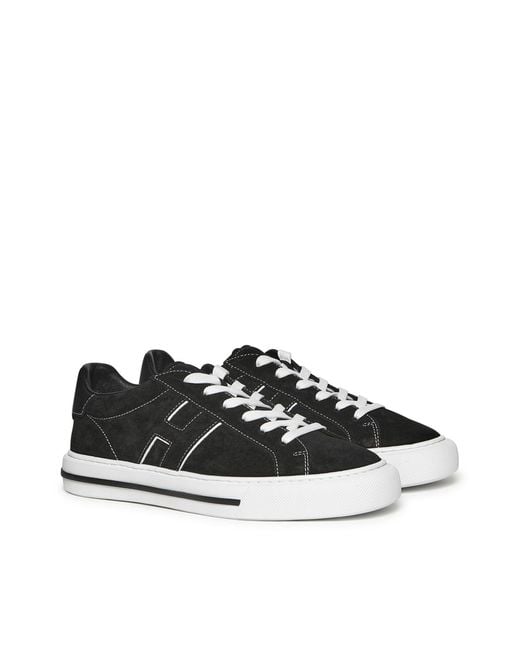 Hogan Black Suede And Leather Sneakers for men