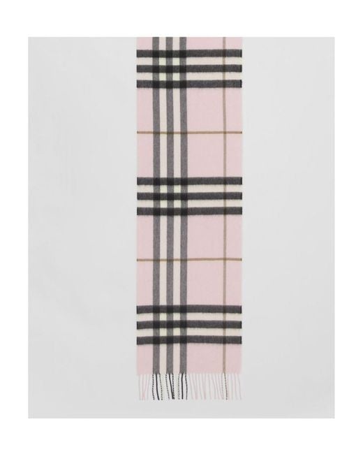 Burberry White The Classic Checked Fringed Scarf