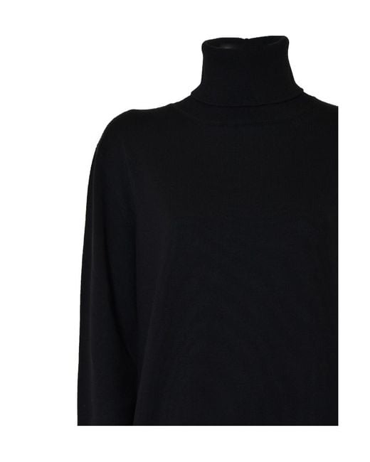 Jil Sander Black High-Neck Rib-Knit Jumper