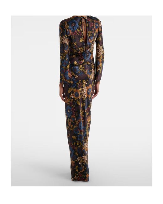 Veronica Beard White Gemma Floral Silk-Blend Maxi Dress