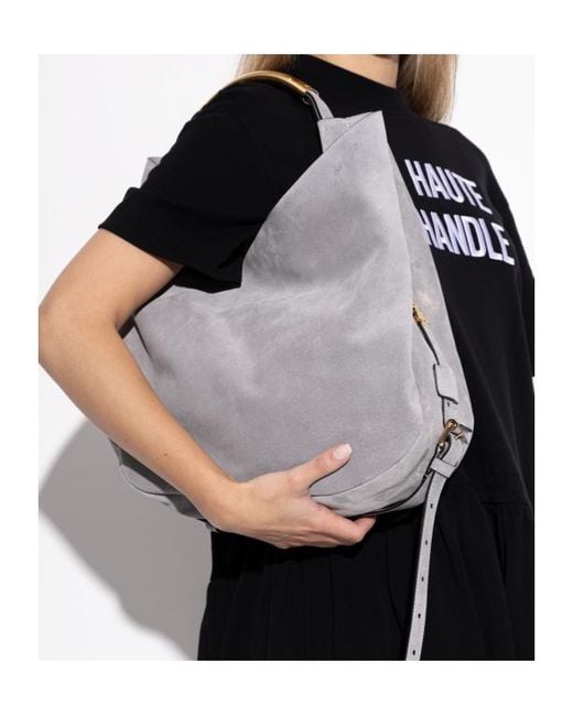 Moschino Gray Top Handle Handbag