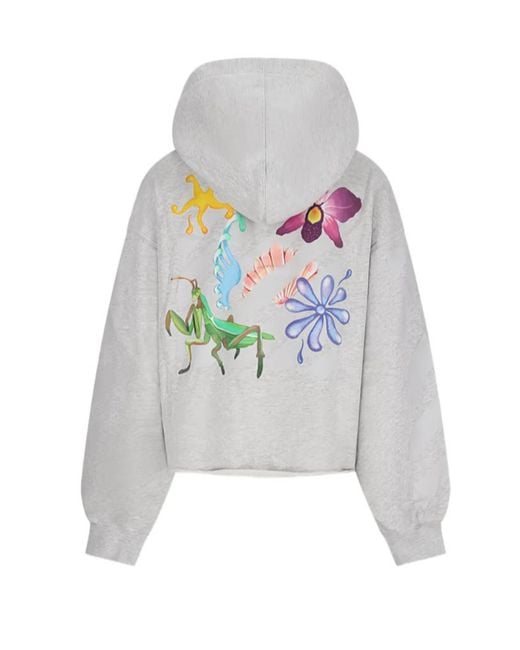 Off-White c/o Virgil Abloh Gray Pocket Crop Hoodie