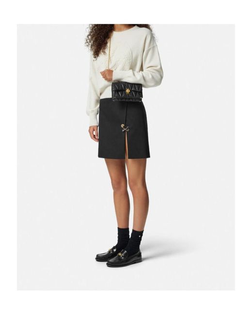 Versace Black Kleio Quilted Mini Crossbody Bag