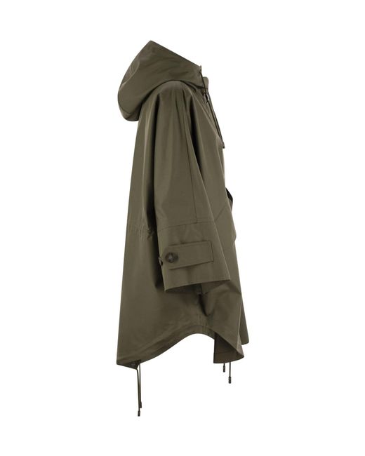 Weekend by Maxmara Green Drip Proof Technical Gabardine Cape