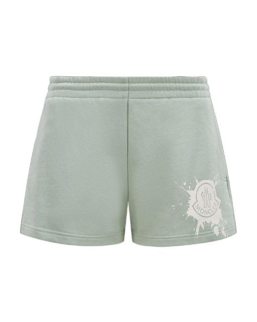 Moncler Green Logo Shorts