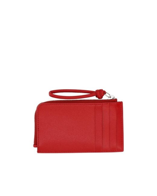 Jil Sander Red Logo-Stamp Zipped Wallet