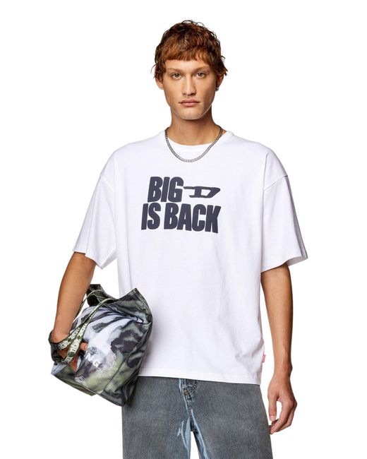 DIESEL White T-Boxt-Back Cotton T-Shirt for men