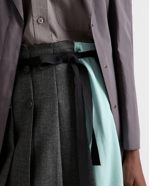 Prada Black Patchwork Midi Skirt