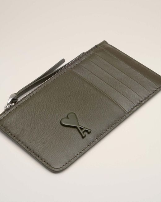 AMI Gray Zipper Card Bag for men