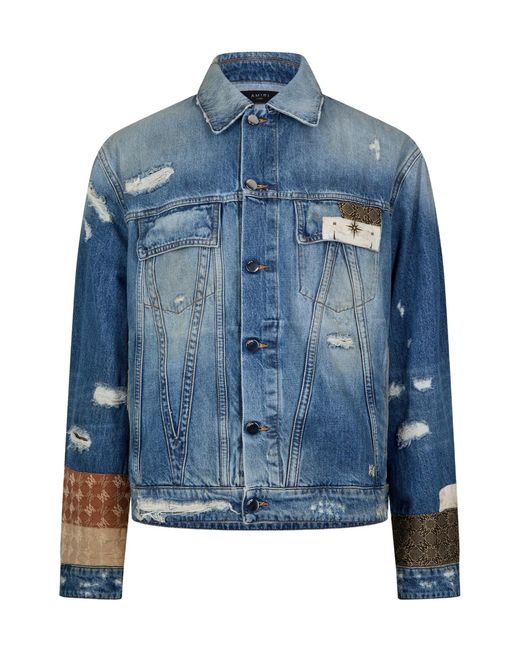 Amiri Blue Airpatch Trucker Jacket for men