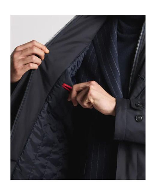 Fay Blue Buttoned Long Jacket for men