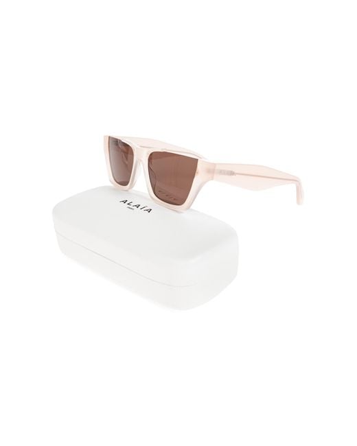 Alaïa Pink Alaïa Rectangular Frame Sunglasses