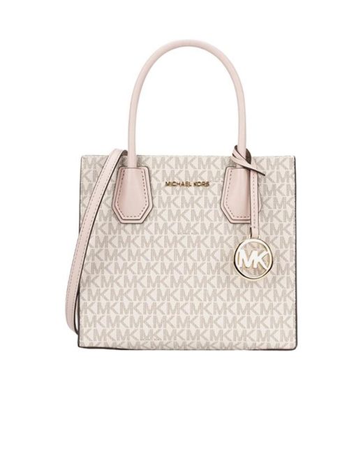 Michael Kors Natural Logo Jacquard Shoulder Bag