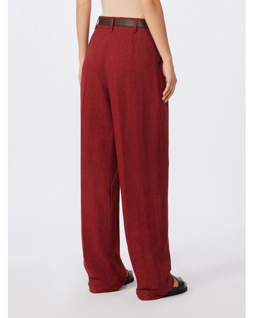 Max Mara Red Studio Mstsumer Pleated Pants
