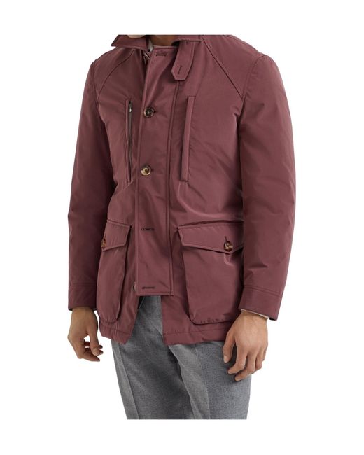 Brunello Cucinelli Purple Belted Safari Jacket for men