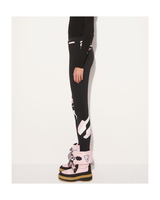 Emilio Pucci Black Iride-Print Trousers
