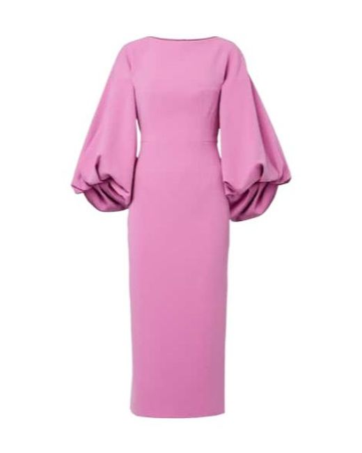 Roksanda Pink Garance Balloon-Sleeve Crepe Gown