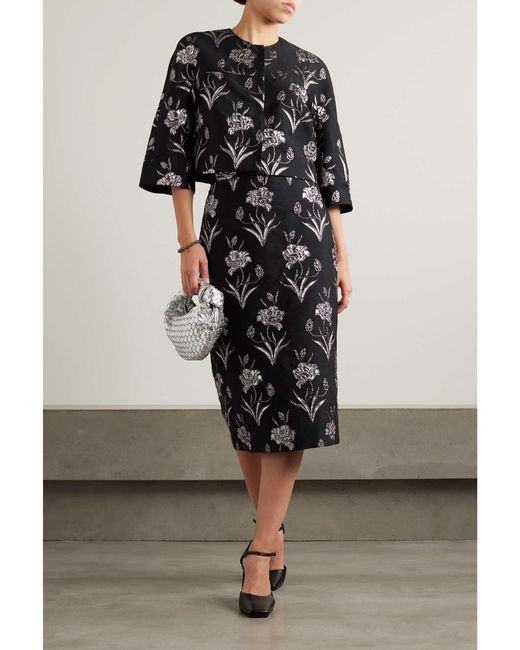 Erdem Black Pattern Skirt
