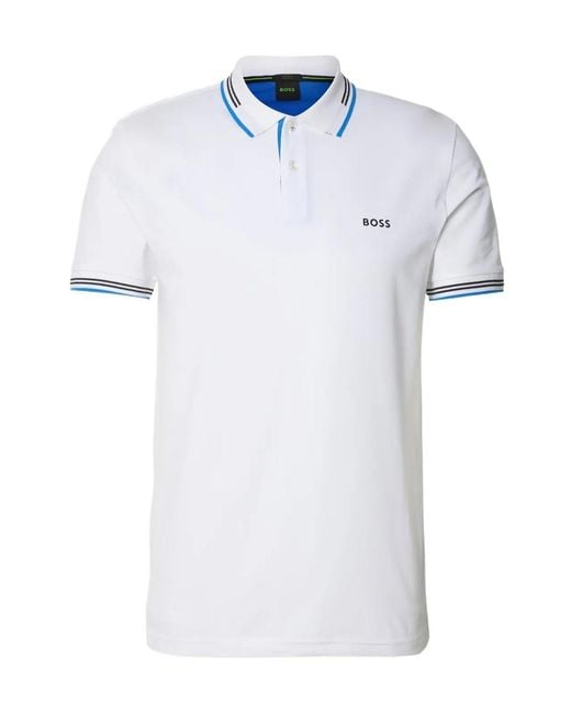 Boss White Boss Logo Printed Short-Sleeved Polo Shirt for men