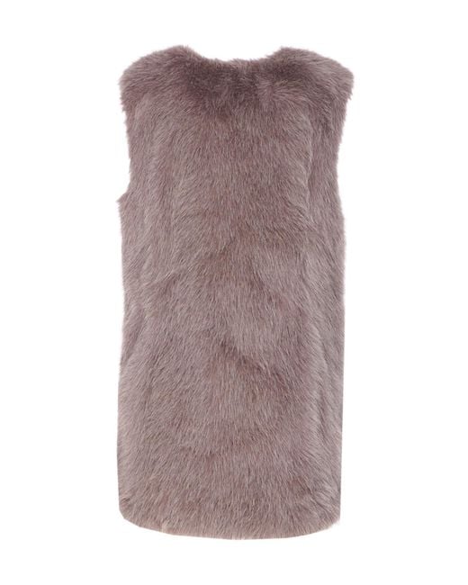 Herno Brown Faux-Fur Sleeveless Gilet