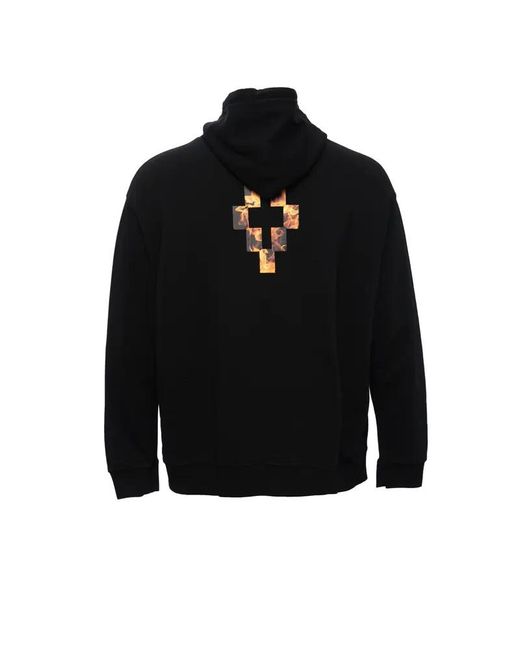 Marcelo Burlon Black Hooded Drawstring Sweater for men