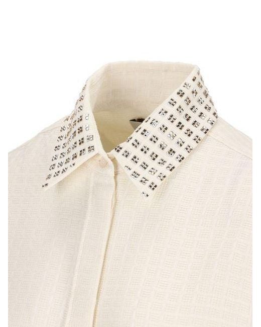 Golden Goose Deluxe Brand White Long Sleeved Embellished Shirt