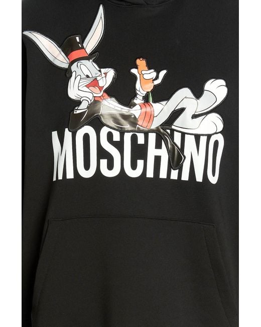 Moschino Black Bugs Bunny Print Hoodie