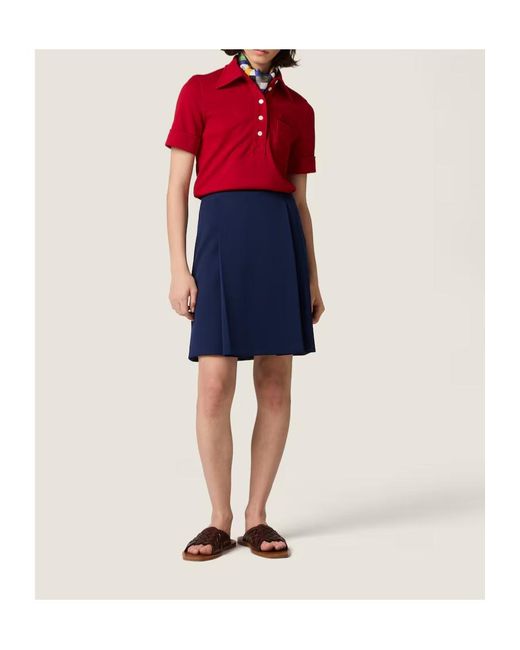 Miu Miu Red Technical Jersey Polo Shirt