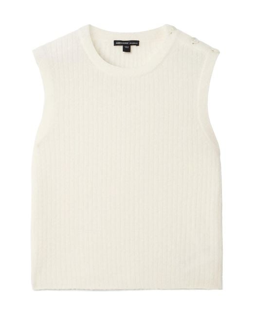 James Perse Natural Ribbed Brushed Wool-Blend Vest