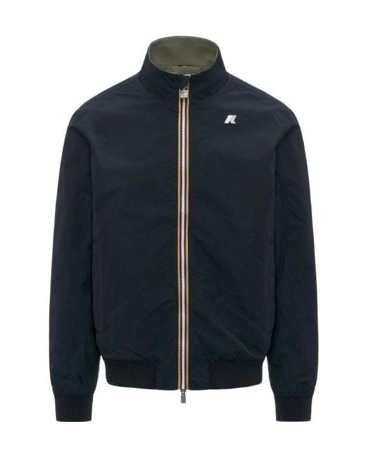 K-Way Blue Reversible Zip-Up Jacket for men