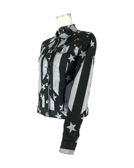 Moschino Black Logo Denim Coat