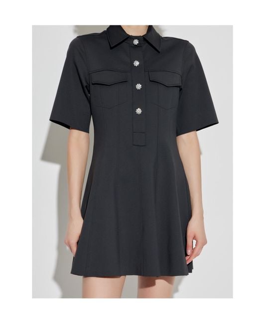 Ganni Black Chest Pocket Mini Dress