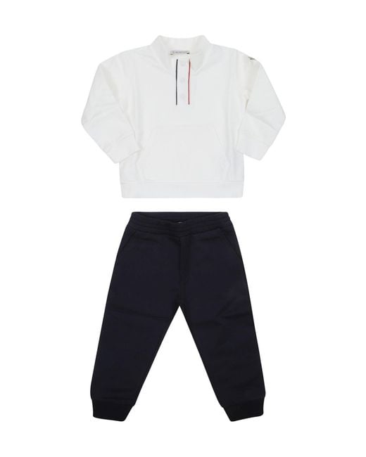 Moncler White Logo-Patch Tracksuit Set