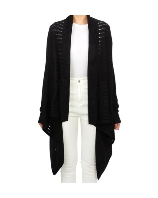 AllSaints Black Harley Waterfall Open Front Cardigan