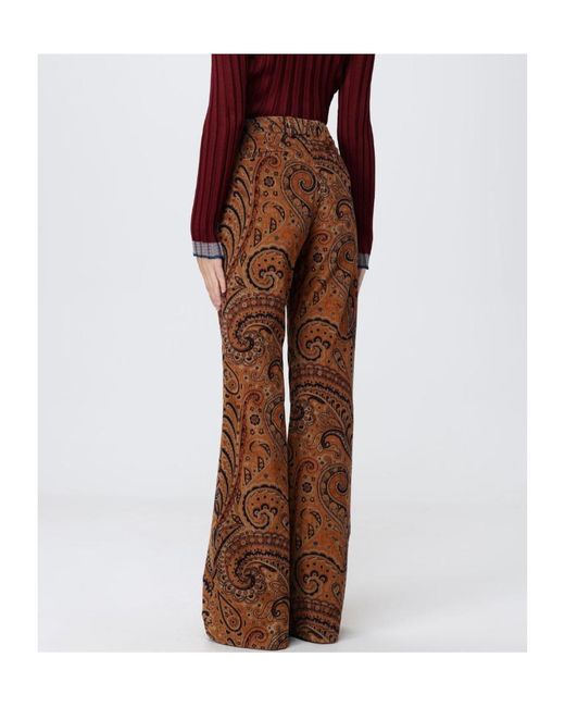 Etro Brown Casual Pants With Belt Loops