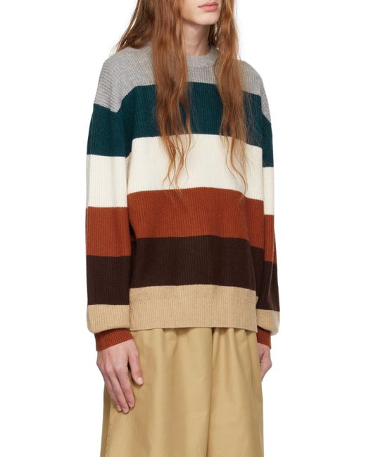 Maison Kitsuné Blue Maison Kitsuné Striped Knit Jumper for men