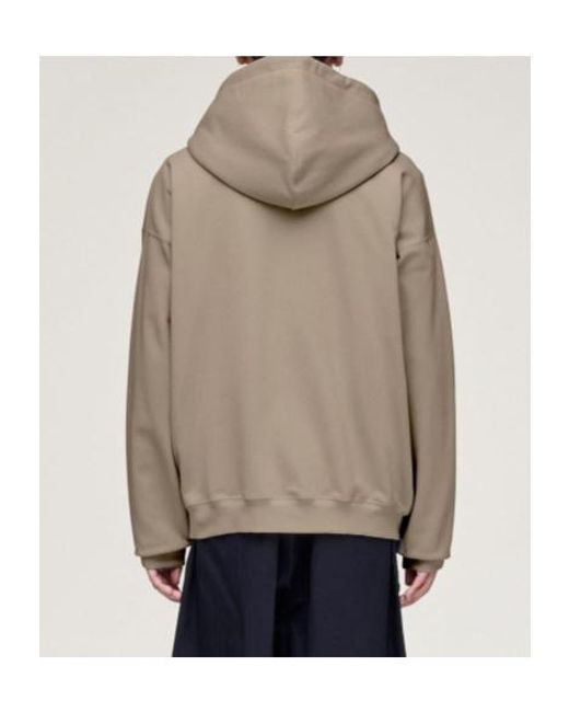 Y-3 Natural Zip-Up Drawstring Hoodie for men