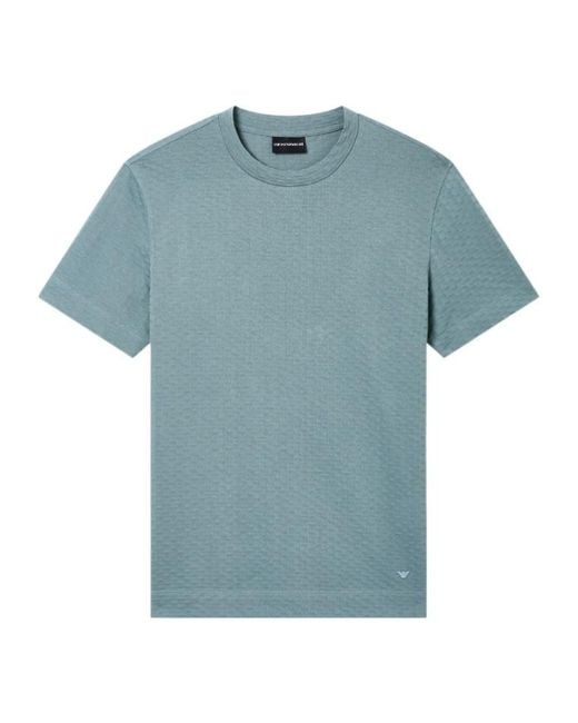 Emporio Armani Blue Textured T-Shirt for men