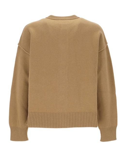 AMI Brown Ami De Coeur Buttoned Cardigan for men