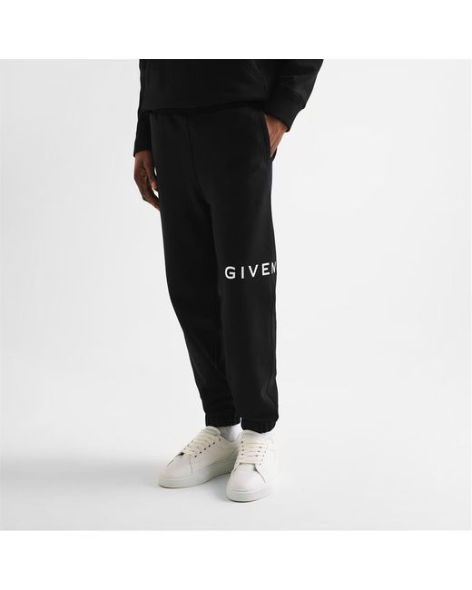 Givenchy Black Giv Closed Hem Fleece Slim Fit Joggers for men