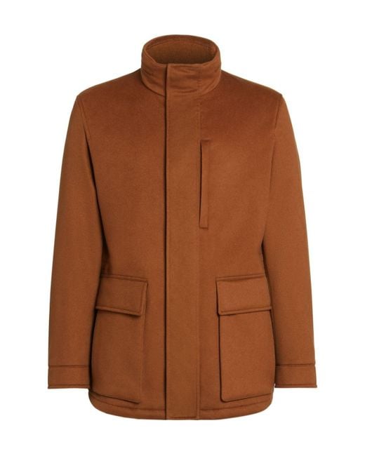 Zegna Brown Long-Sleeved Casual Jacket for men