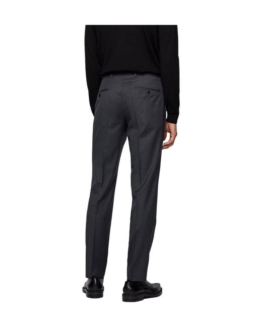 Boss Blue Solid Color Casual Trousers for men