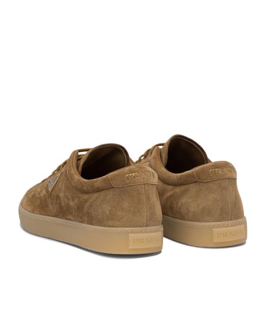 Prada Brown Suede Sneakers for men