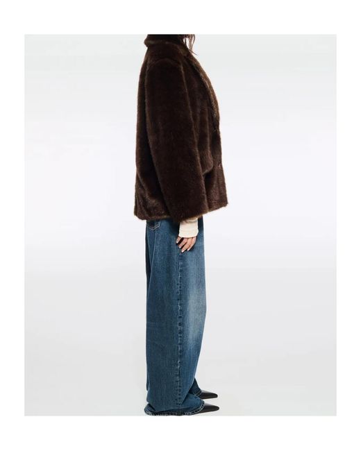 Stand Studio Black Evyn Faux Fur Jacket Clothing