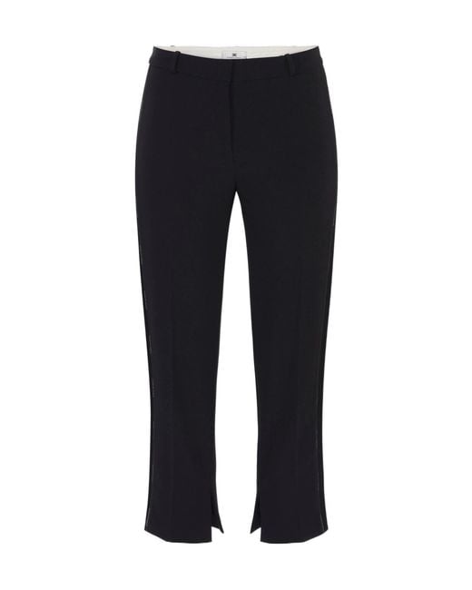 Elisabetta Franchi Blue Lightweight Crêpe Trousers