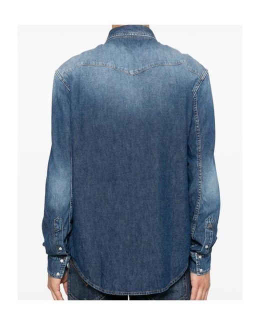 Dondup Blue Long Sleeve Shirt for men