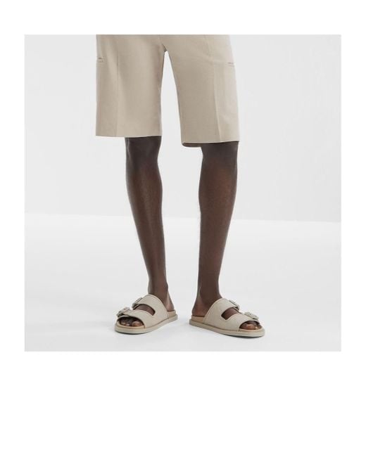 Fendi White Feel Double-Band Sandals for men